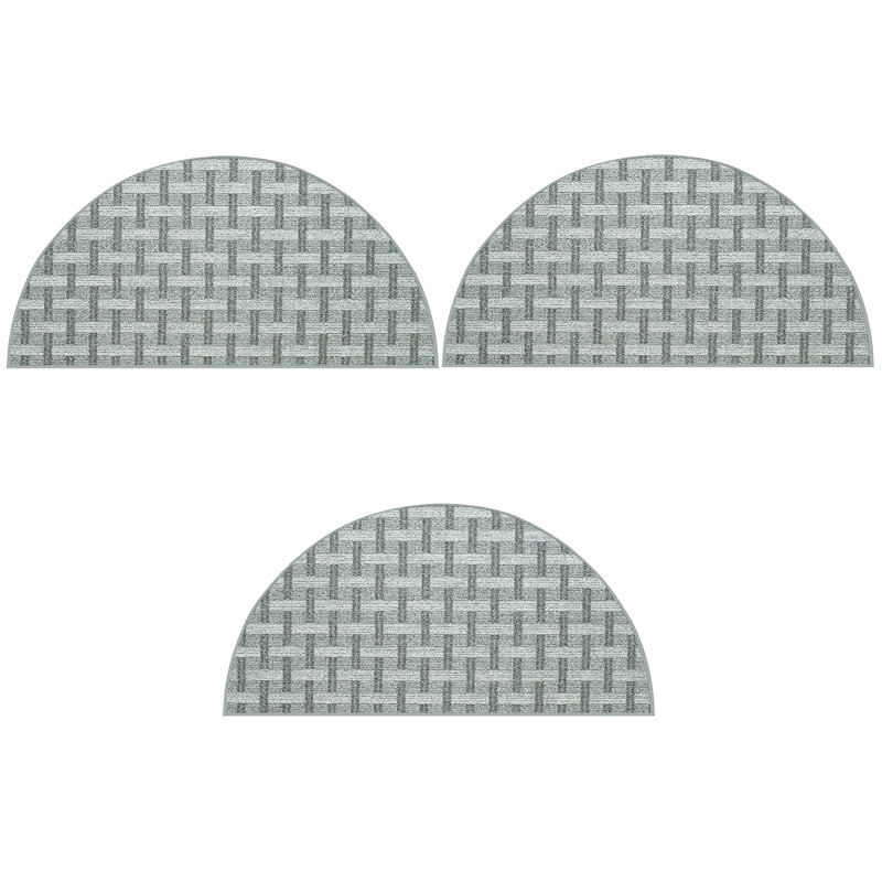 Ensemble de tapis intérieur / extérieur en polyester touffeté à la machine Acmetonia, Demi-cercle 1 pi 6 po x 3 pi