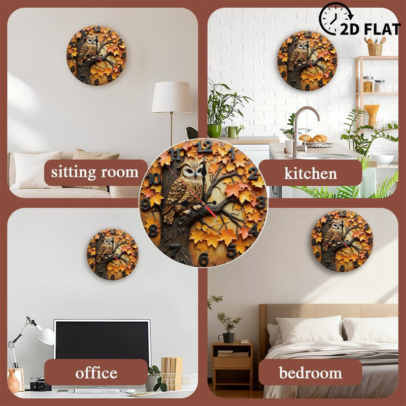 Horloge murale 10 po MDF avec mouvement à quartz silencieux et crochet