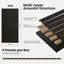 Panneaux muraux à lattes de bois acoustique - Paquet de 4 panneaux insonorisants de 47,2 po x 23,6 po à réduction de bruit pour studio de bureau personnel, panneaux insonorisants, noir mat-127123927