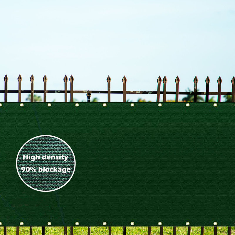 Green HDPE Privacy Screen Fence with Brass Grommets, 6' x 50'