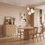 Buffet Seyla 79 cm (31 po) avec pieds en bois massif, 2 tablettes réglables et 2 portes cintrées et cannelées, beige-571009475-571009479