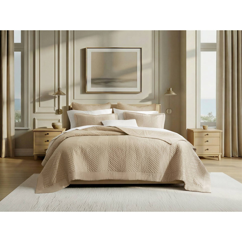Ensemble de courtepointe en coton pour lit double / grand 3 pièces