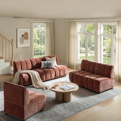 Ensemble de salon modulaire chenille 6 pièces 84 po Shalon
