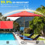 Parasol de patio 9 pi, rouge brique, protégé et imperméable, 8 nervures solides, facile à utiliser pour le jardin, la terrasse, la cour, la piscine et l'eau, la manivelle à bouton-poussoir,