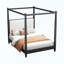 Grand lit plateforme à baldaquin avec tête de lit tapissier-316653953-316653952