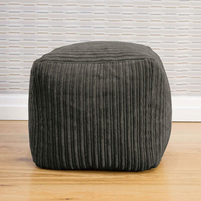 rucomfy Beanbags Corduroy Cube Footstool Bean Bag. Home Decor Accessories for Living Room, Lounge and Bedroom. Modern Furniture Square Pouffe. Machine Washable. 38 x 38 x 38cm