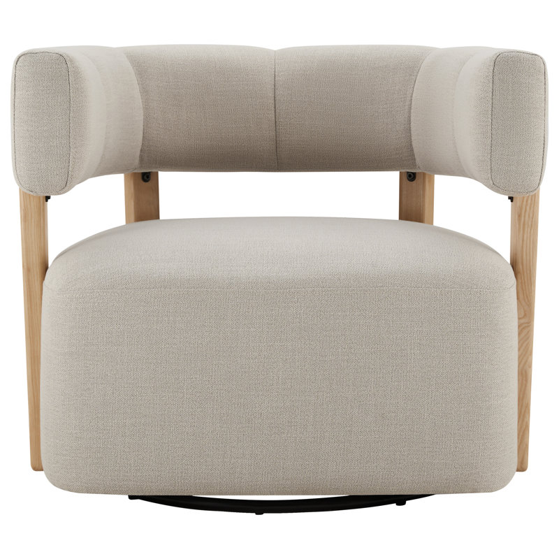 Lawler Upholstered Barrel Back Swivel Arm Chair