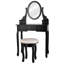 Ensemble de meuble-lavabo de maquillage avec tabouret et miroir Demartini