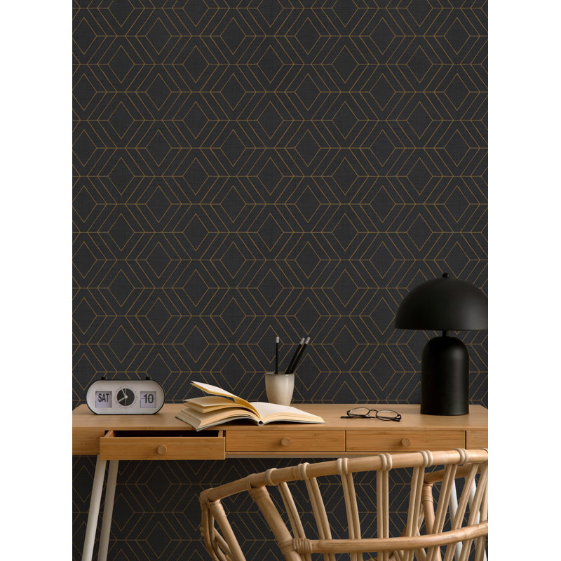 Rouleau de papier peint adhésif L 18 pi x l 24 po Diamond, Ébène