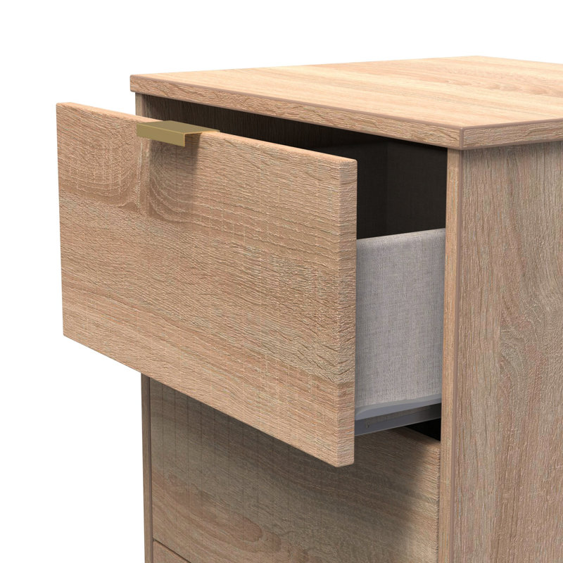 Atsumi 45cm W Manufactured Wood Bedside Table, Bardolino Oak