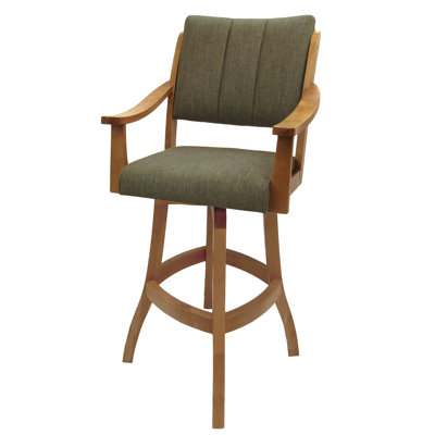 Tabouret très haut en bois massif Haroldene - beige bassin - naturel