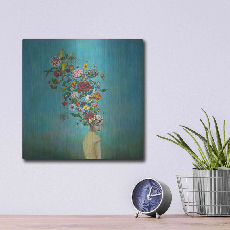 A Mindful Garden - Impression sans cadre sur métal, H 12 po x l 12 po x P 0,13 po