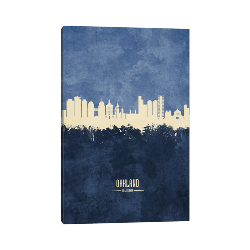 Oakland California Skyline by Michael Tompsett - 1 Piece Wall Art on Canvas, 101.6cm H x 66.04cm W x 1.91cm D, Wrapped Canvas