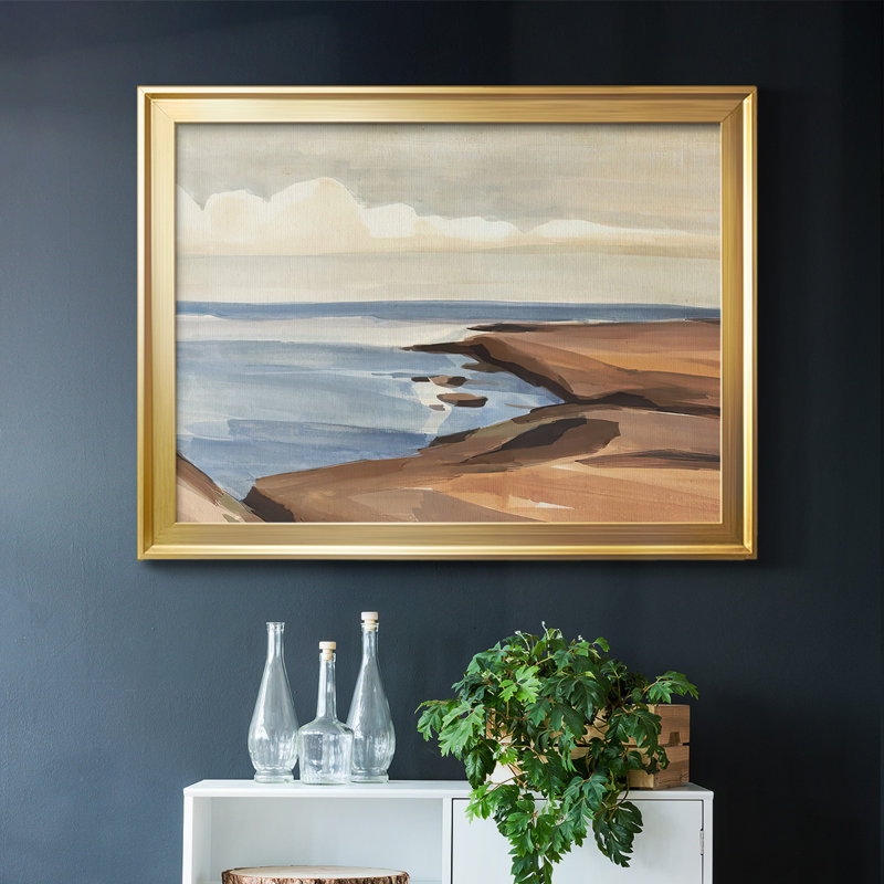 " Shore Days II ", 14" H x 20" W x 1.5" D, Gold