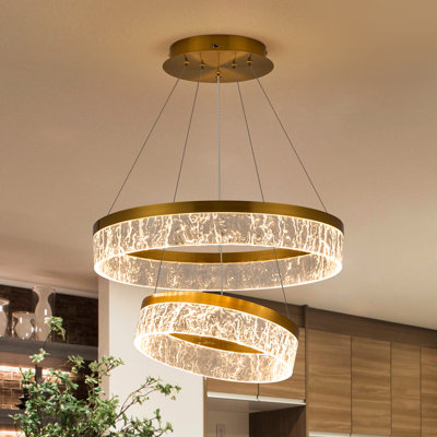 Lustre moderne à 2 anneaux