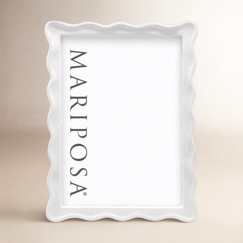 Wavy Picture Frame, 5" W x 7" H, White