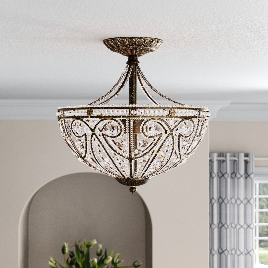 Jelinek Glass Semi Flush Mount Rosdorf Park