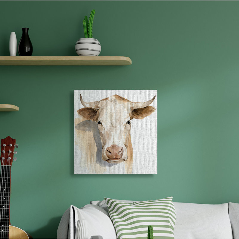 «Sulking Cow» par Grace Popp - impression sur toile, H 36 po x l 36 po x 1,5 po, Toile tendue