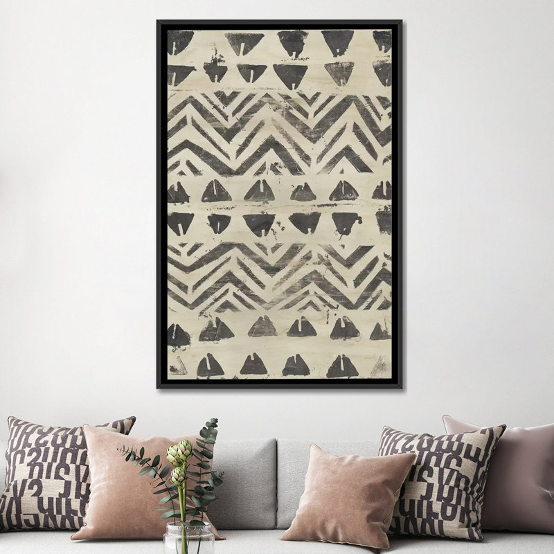 « pattern bazaar i », impression sur toile, H 26 po x l 18 po x P 1,5 po, Toile avec cadre noir, Pas de tapis