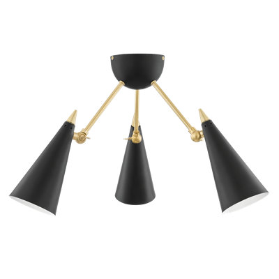 Plafonnier semi-encastré 3 lumières 18 po Rushane