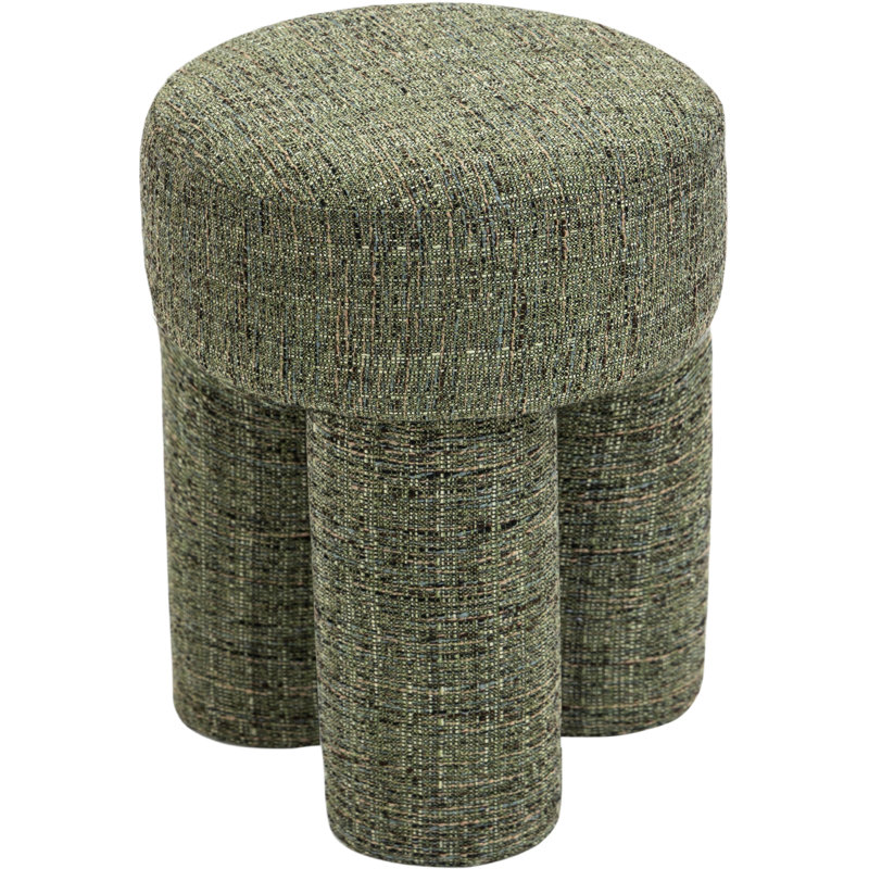 Larson 14.5" Wide Square Standard Ottoman, Green Polyester Fabric