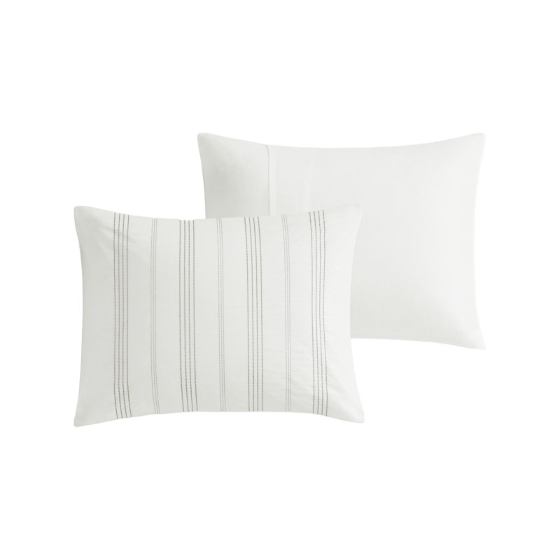 King White and Grey Cotton Jacquard Comforter Set