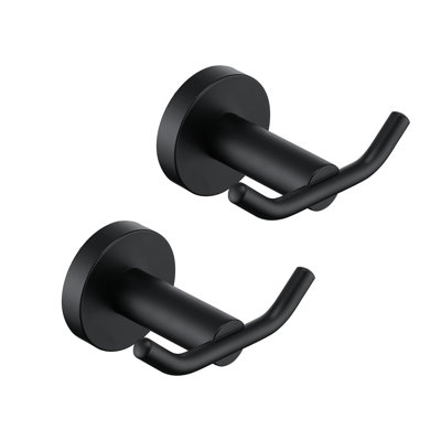 Wall Mounted Double Bathroom Towel Hooks 2 in 1 Robe Hooks