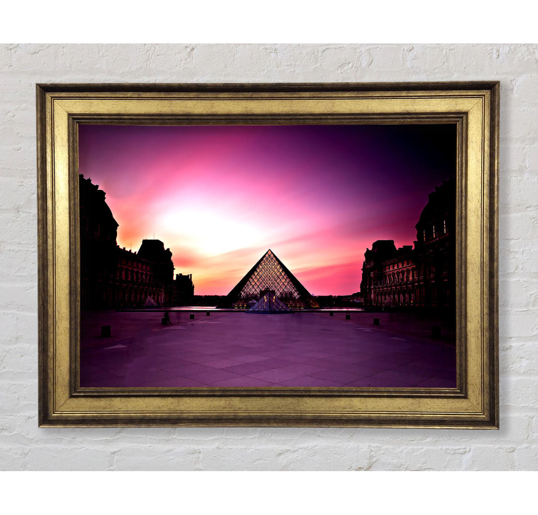 Louvre Museum bei Sonnenuntergang - Einzelner Bilderrahmen Kunstdrucke