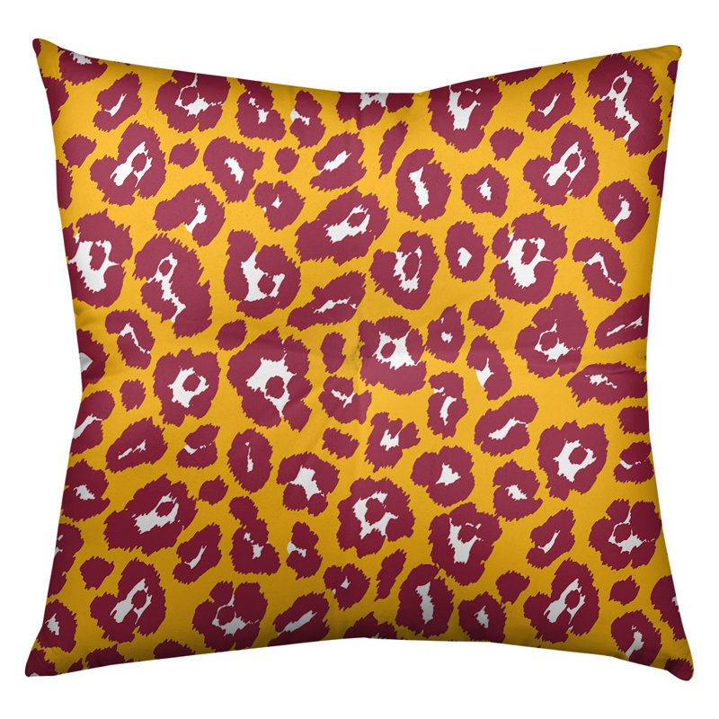 Housse et insert de coussin carré touffeté, H 26 po x l 26 po x P 3 po, Jaune / Rouge / Blanc