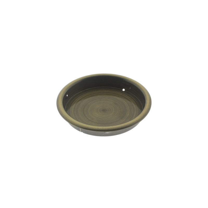 Solid Brass Round Flush Pull, Antique Brass