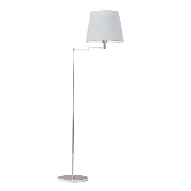 Askegard 165cm Swing Arm Floor Lamp, Silver, Light Grey
