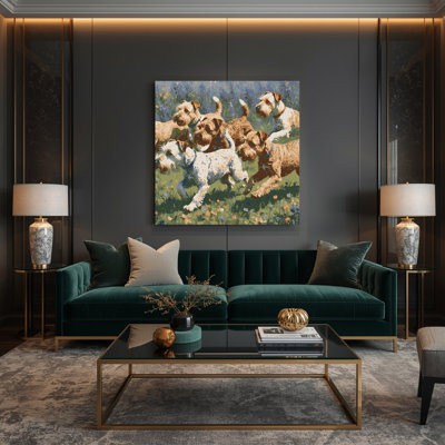 «Dogs Wire Fox Terrier», art mural sur toile brune