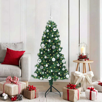  Corner Artificial Christmas Tree Green 150 cm PVC and Metal