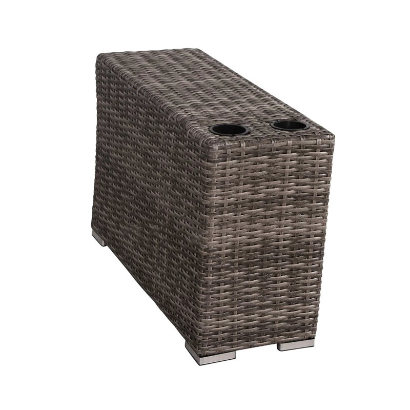 Outdoor Side Table - Fully Assembled & Aluminum Build Enhances Poolside Area Brown Weather-