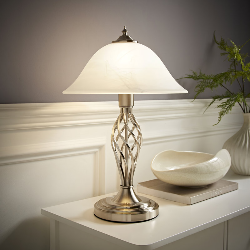 Mancini 49cm Table Lamp, Brushed Chrome
