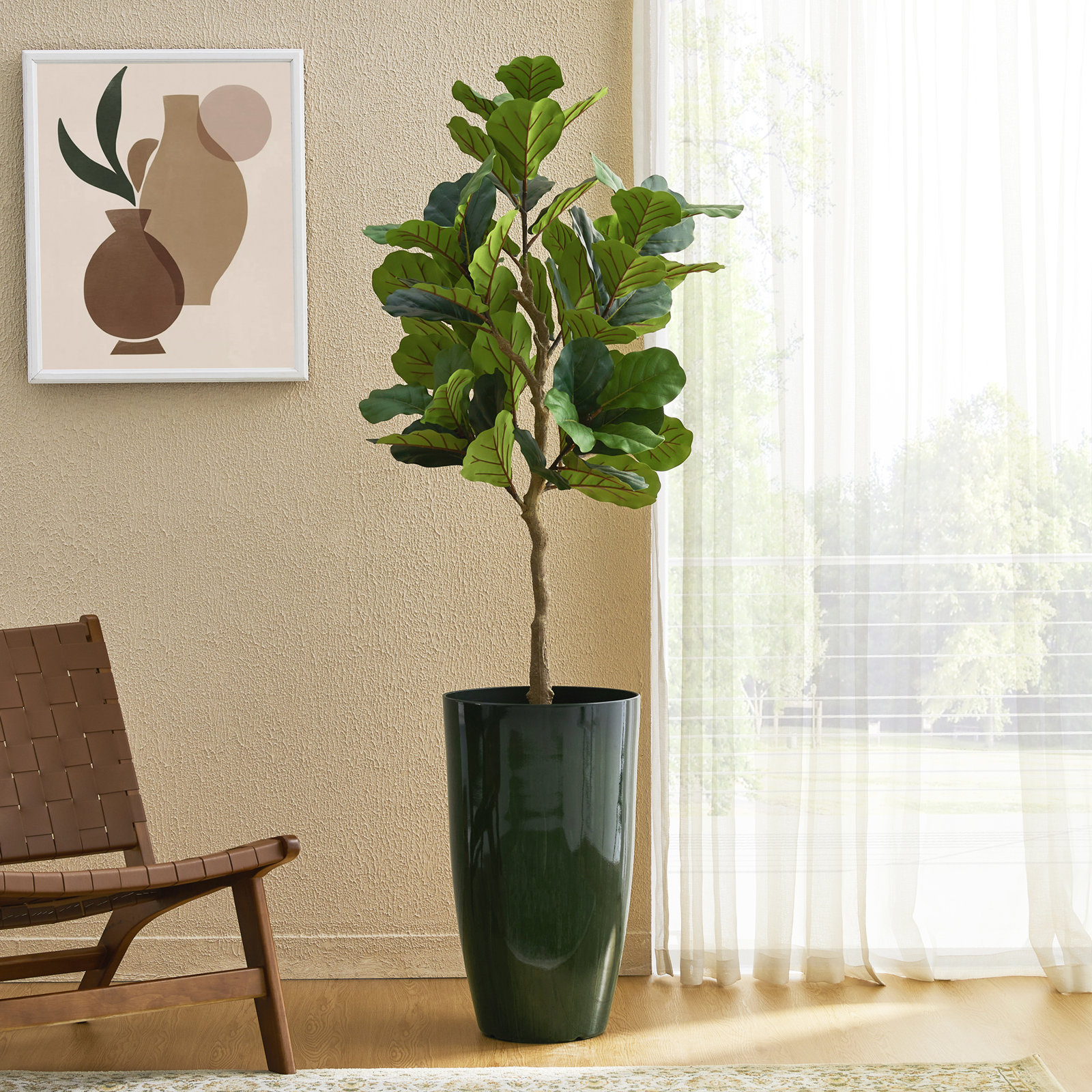 Pot Planter, 23.5"H X 13.75" W X 13.75"D, Gradient Green