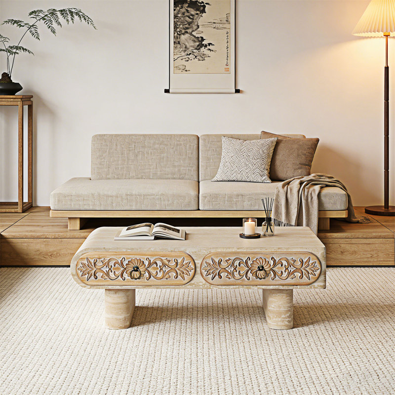 Table basse en bois avec tiroir