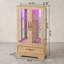 Vitrine lumineuse vitrée à 2 portes avec tablettes réglables, tiroir intégré et ampoule incluse-1309848527