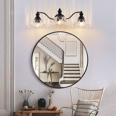 3-Light Vintage Bathroom Vanity Light, Dimmable Bath Lighting Fixture for Bathroom, Powder Room, Vanity Table (E26 Base, Bulb Not Included)