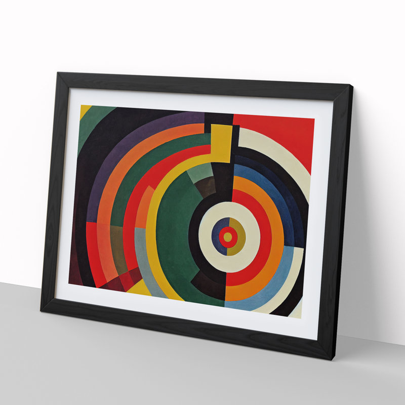 Beaming Modern Abstract Art - Framed Print, Black, 34cm H x 46cm W x 2cm D
