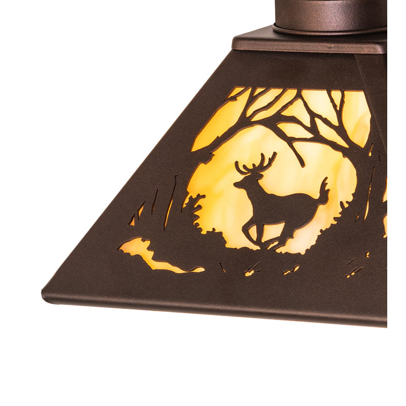 8" Square Deer At Dawn Mini Pendant