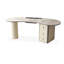 Bureau en bois manufacturé courbé blanc avec 3 tiroirs-108403759