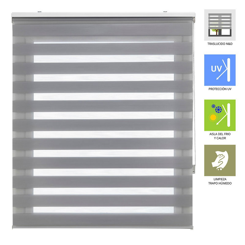 Semi Sheer Roller Blind, Grey, 175 cm L x 145 cm W