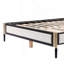 Lit double avec tête de lit en tissu blanc, cadre argent champagne et noir-2431341