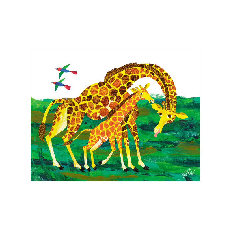 Art sur toile giraffe maman par eric carle