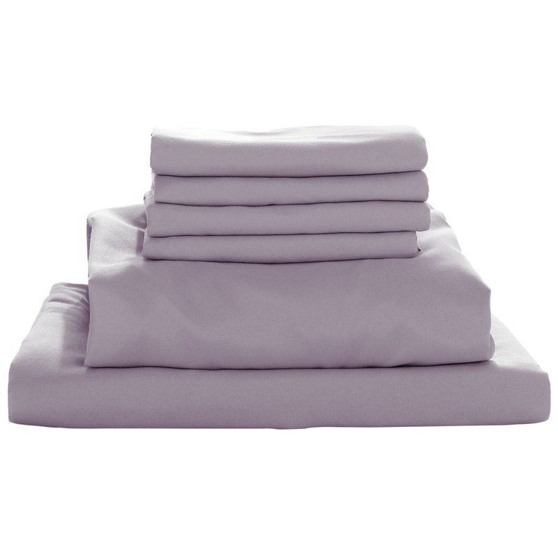 Microfiber Sheet Set, Sand, Twin Sheet Set with Fitted Sheet and 4 Pillowcases