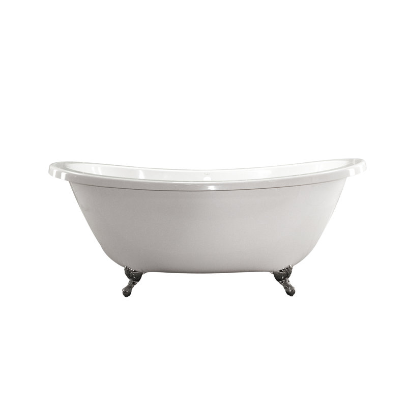 Ston 72" x 38" Soaking Solid Surface Bathtub, White