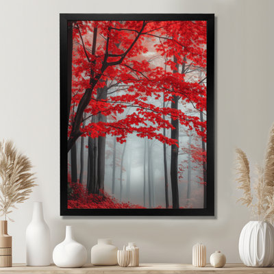 Red Black Red Maple Forest III - Picture Framed Wall Art