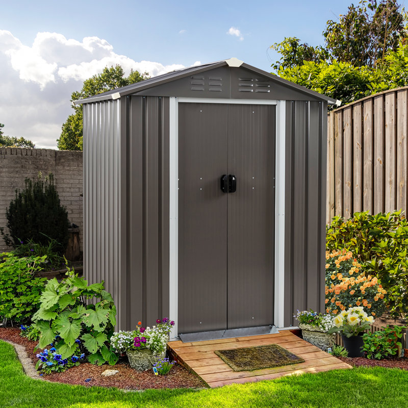 5 ft. W x 3 ft. D Metal Traditional Storage Shed with Window