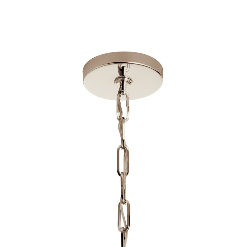 Luminaire suspendu géométrique à 4 lumières, Nickel poli